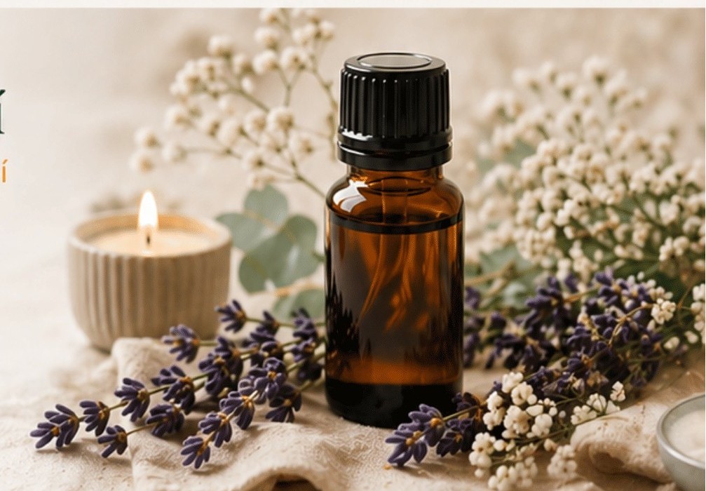 Esenciální olej s levandulí a svíčkou